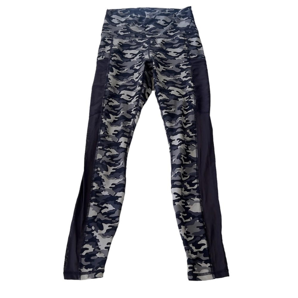 Fabletics Small Camo Navy Blue High Waisted Leggings